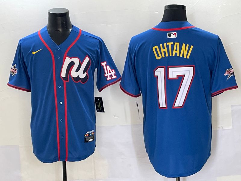 Men 2025 Los Angeles Dodgers #17 Ohtani Blue All star Nike MLB Jersey style 1